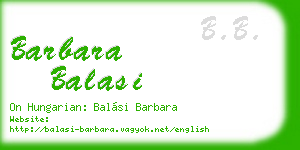 barbara balasi business card