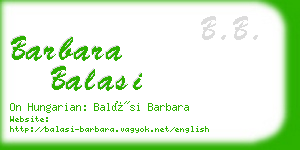 barbara balasi business card